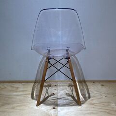 イームズチェア ダイニングチェア クリア 木足 透明 デザイナーズチェア★S3565Aの画像