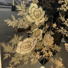 希少　輪島塗　パーテーション　衝立　屏風　作家物　在銘　沈金 蒔絵の画像