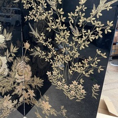 希少　輪島塗　パーテーション　衝立　屏風　作家物　在銘　沈金 蒔絵の画像