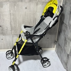 【決まりました 】美品 軽量ベビーカー 赤ちゃん グッズ キャリー リッチェル カンガループラス グレー イエロー の画像