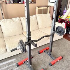 バーベルラック/シャフト2本/プレートたくさん　パーフェクトセット！の画像