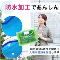 【新品/未使用】ファイルケース クラッチ型 ボタン式 大容量 A4収納 書類整理の画像