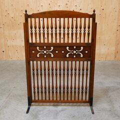 ≪zyt2643ジ≫ オールドカリモク パーテーション コロニアルシリーズ 昭和レトロ/衝立/間仕切り/ヴィンテージ家具/中古家具/リユースストレージ仙台 071211-02の画像