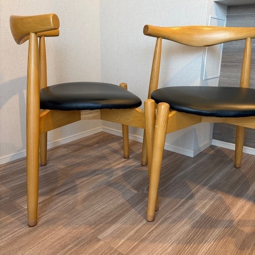 アウトレット 河口家具 PVC座面 北欧 木製 ダイニングチェア