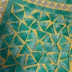 アジアンデザイン　モザイクトレイ　グリーンの画像