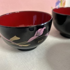 未使用　桂由美　漆器椀５客セットとお箸・箸置きの画像