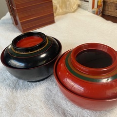 塗りお雑煮用の夫婦碗の画像