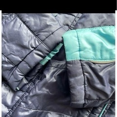 PUMA ロングコート 150cm 防寒着　上着　ネイビー/ターコイズの画像