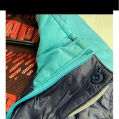 PUMA ロングコート 150cm 防寒着　上着　ネイビー/ターコイズの画像