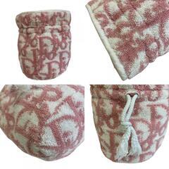 ディオール Dior ポーチ トロッター 巾着ポーチ バッグ ミニバッグ  ドローストリング ピンクの画像