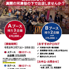 2026年　2月7日～3月8日　河津桜まつりへ出店しませんか？