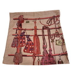 エルメス HERMES ストール カレジェアン パスモントリー PASEMENTERIE 紐飾り  大判スカーフ ショール レッドの画像