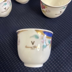 未使用　VALENTINO 椿 湯飲み 5個セット　茶托おまけ付きの画像