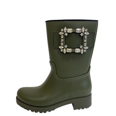 ロジェヴィヴィエ ROGERVIVIER ブーツ テンペット ビジュー ストラスバックル カーキの画像