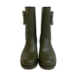 ロジェヴィヴィエ ROGERVIVIER ブーツ テンペット ビジュー ストラスバックル カーキの画像