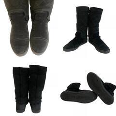 シャネル CHANEL 25 ブーツ マトラッセ ムートン ココマーク ロングブーツ G26557 ブラックの画像