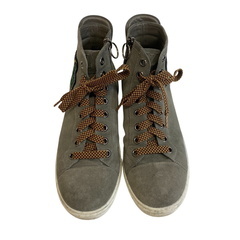 ルイヴィトン LOUIS VUITTON 27 スニーカー ピースサイン ワッペン サイドジップ ハイカット グレーの画像