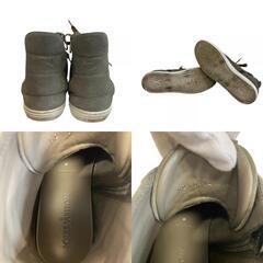 ルイヴィトン LOUIS VUITTON 27 スニーカー ピースサイン ワッペン サイドジップ ハイカット グレーの画像