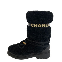 シャネル CHANEL 23.5 ブーツ ムートン ブラックの画像