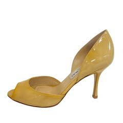 ジミーチュウ JIMMY CHOO 23.5 パンプス オープントゥヒール イエローの画像