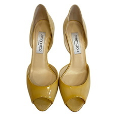 ジミーチュウ JIMMY CHOO 23.5 パンプス オープントゥヒール イエローの画像