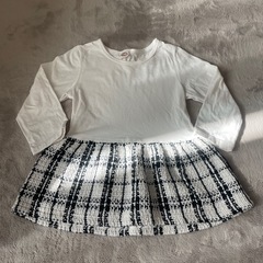 100cm　ツイードワンピース　フォーマルの画像