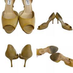 ジミーチュウ JIMMY CHOO 23.5 パンプス オープントゥヒール イエローの画像