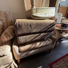 フレンチカントリー 花柄 1人掛けソファ アームチェア クラシック 輸入家具 ロココ調の画像