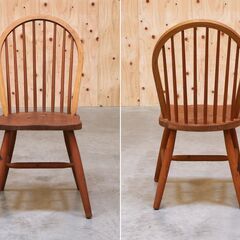≪zyt2644ジ≫ カントリー調 フープバックチェア パイン材 ① アンティーク調/ウィンザーチェア/ヴィンテージ家具/中古家具/リユースストレージ仙台 071211-03の画像