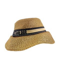 クリスチャンディオール Christian Dior ハット ストロー＆リボン D-Bobby ワイドブリム 麦わら帽子 34DBP924G153_C160 ベージュの画像