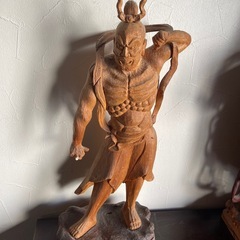 創作品 木彫り 仏像 仁王像（金剛力士像）阿吽　の画像