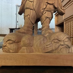 不動明王立像　２体　高さ67cm 仏教美術 仏像 木彫 寺院の画像