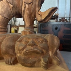 不動明王立像　２体　高さ67cm 仏教美術 仏像 木彫 寺院の画像