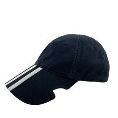 バレンシアガ BALENCIAGA キャップ 3本 ストライプ アディダス ベースボールキャップ 712160 ブラックの画像