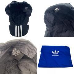 バレンシアガ BALENCIAGA キャップ 3本 ストライプ アディダス ベースボールキャップ 712160 ブラックの画像