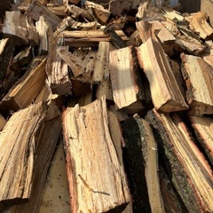 未乾燥ナラ、薪2台近い量の画像