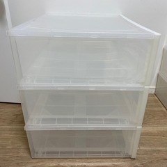 (最終値下げ)定価6千円！無印良品 ポリプロピレン収納ケース ワイド・小・3セットの画像