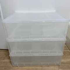(最終値下げ)定価6千円！無印良品 ポリプロピレン収納ケース ワイド・小・3セットの画像