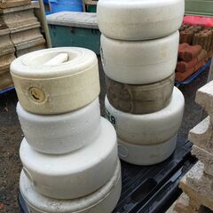 【年末年始営業のお知らせ】12月29日～1月4日までお休みとさせていただきます △ 漬物石 つけものいし 9個おまとめ 割れ、汚れあり 現状渡しの画像