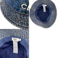 セリーヌ CELINE ハット ロゴ ユニオンウォッシュ バケットハット 2AUO8930F ブルーの画像