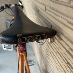 自転車【前後タイヤ・チューブ新品！FUJI feather】ピストバイク　オレンジ の画像