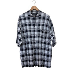 バレンシアガ BALENCIAGA 半袖シャツ チェック OVERSIZED PLAID BUTTON SHIRT 626192 チェックの画像