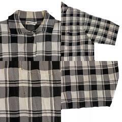 バレンシアガ BALENCIAGA 半袖シャツ チェック OVERSIZED PLAID BUTTON SHIRT 626192 チェックの画像