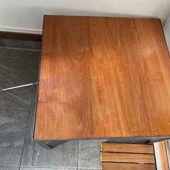 ローテーブル　サイドテーブル　アイアンフレーム木天板の画像