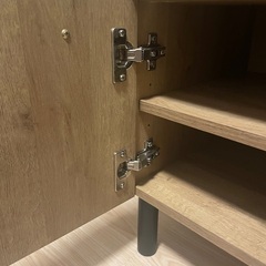 キッチンカウンター 食器棚 (扉付き、引き出し付き) ラタン調の画像