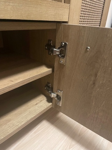 キッチンカウンター 食器棚 (扉付き、引き出し付き) 人気 ラタン調