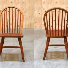 ≪zyt2645ジ≫ カントリー調 フープバックチェア パイン材 ② アンティーク調/ウィンザーチェア/ヴィンテージ家具/中古家具/リユースストレージ仙台 071211-04の画像