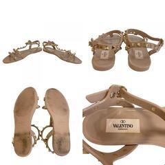 ヴァレンティノ VALENTINO 23 サンダル スタッズ フラットサンダル ピンクベージュの画像