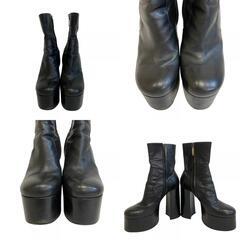 イヴサンローラン YVES SAINT LAURENT 25 ブーツ ショートブーツ サイドジップ 厚底 ブラックの画像