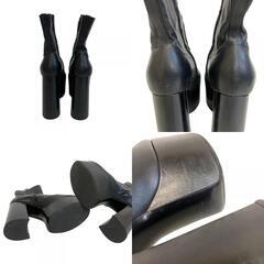 イヴサンローラン YVES SAINT LAURENT 25 ブーツ ショートブーツ サイドジップ 厚底 ブラックの画像